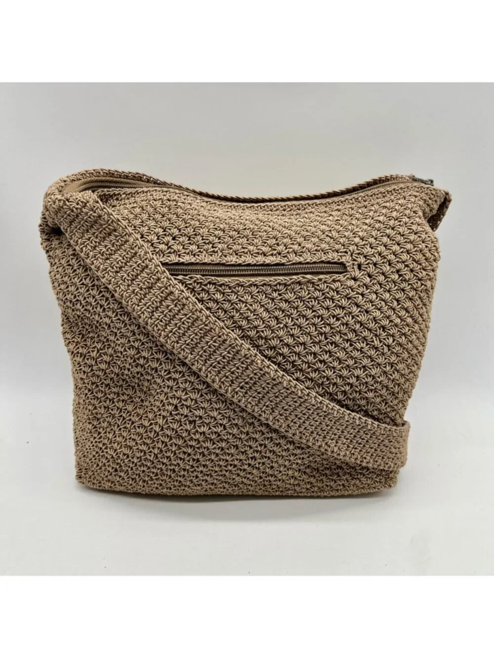 Unbranded Tan Wove Fabric Hobo Bag